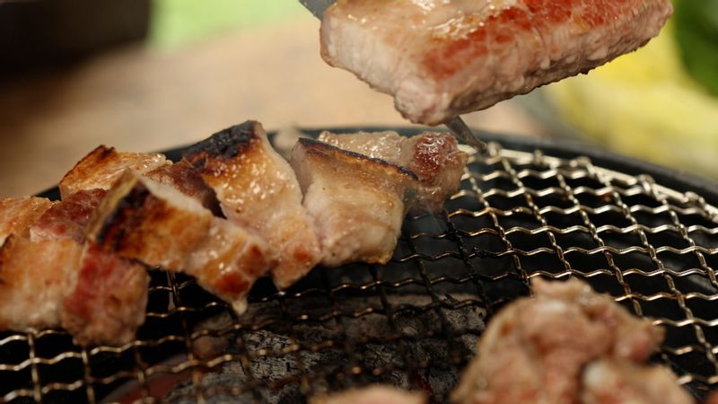 집 밖에서 돼지고기 맛있게 굽.는.법