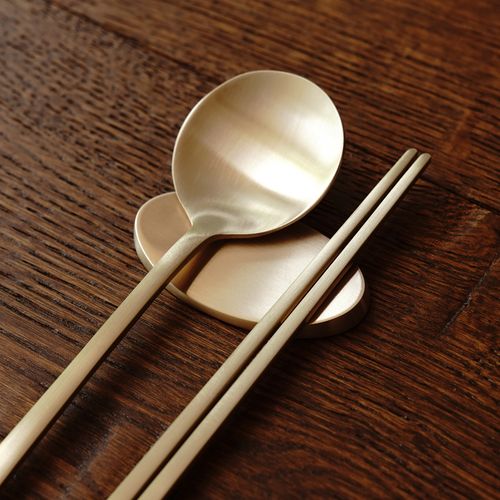 놋담 방짜유기 타원 수저받침 2P