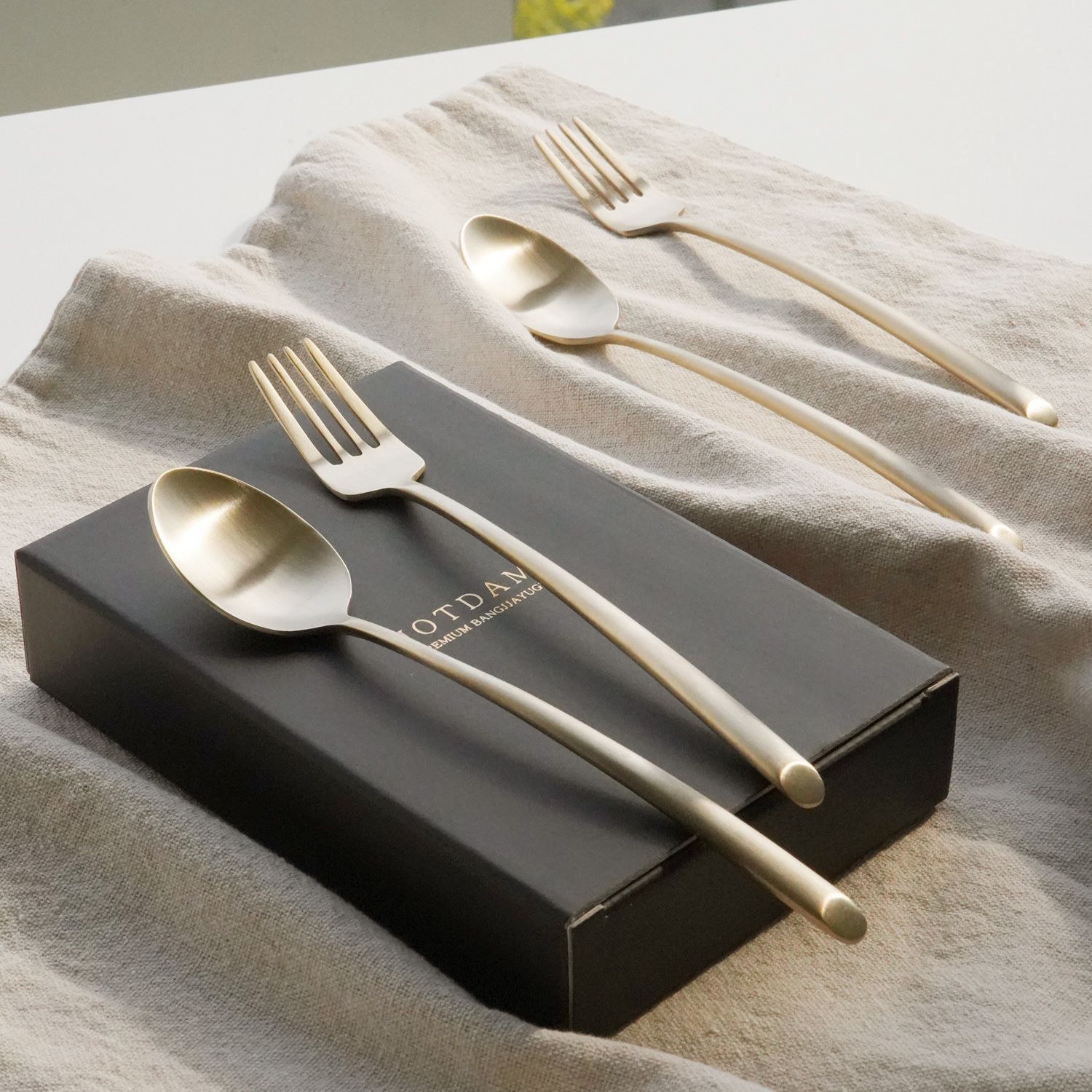 [놋담] 방짜유기 블랑 디저트 스푼포크 2P세트