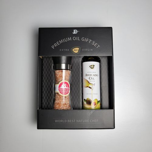 아보아칸 블랙스완(아보카도오일 엑스트라버진 250ml 1병 + 히말라야 핑크솔트(유리병 그라인더 포함) 150g)/선물박스