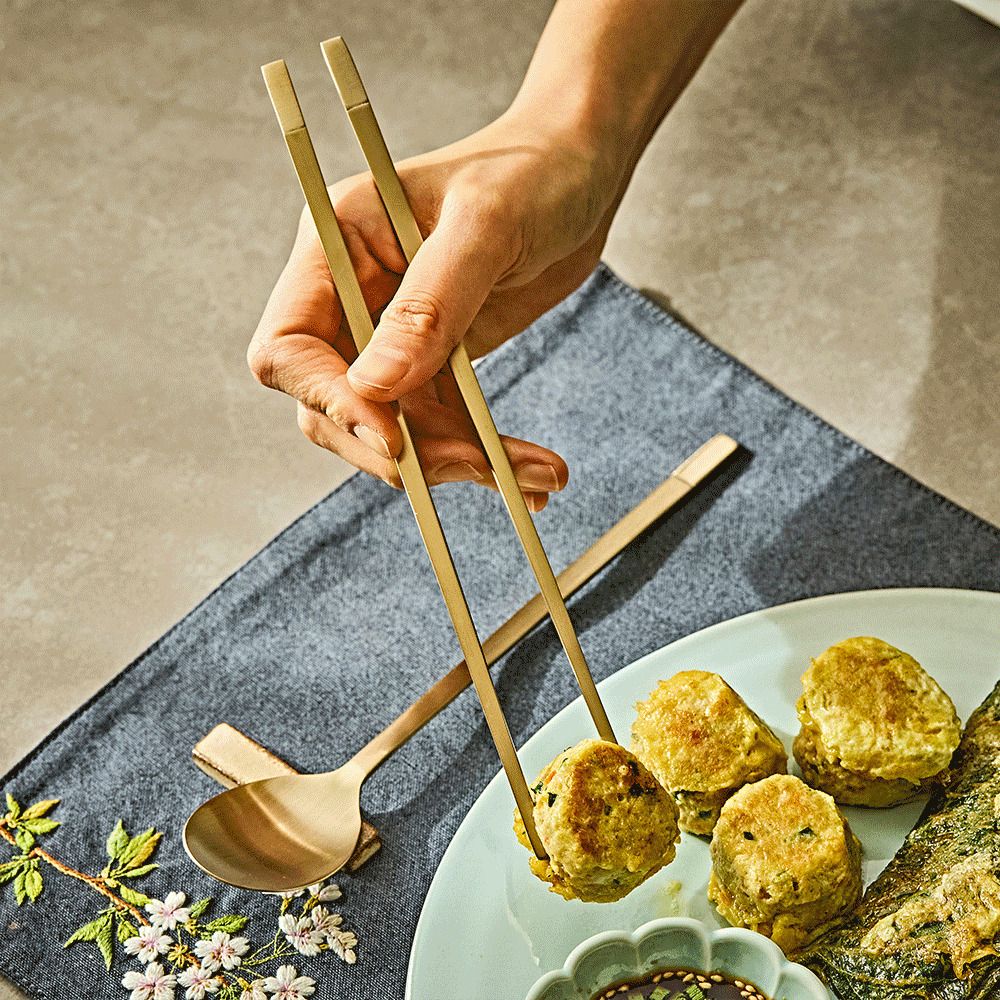 [놋담] 방짜유기 투톤수저 2인세트