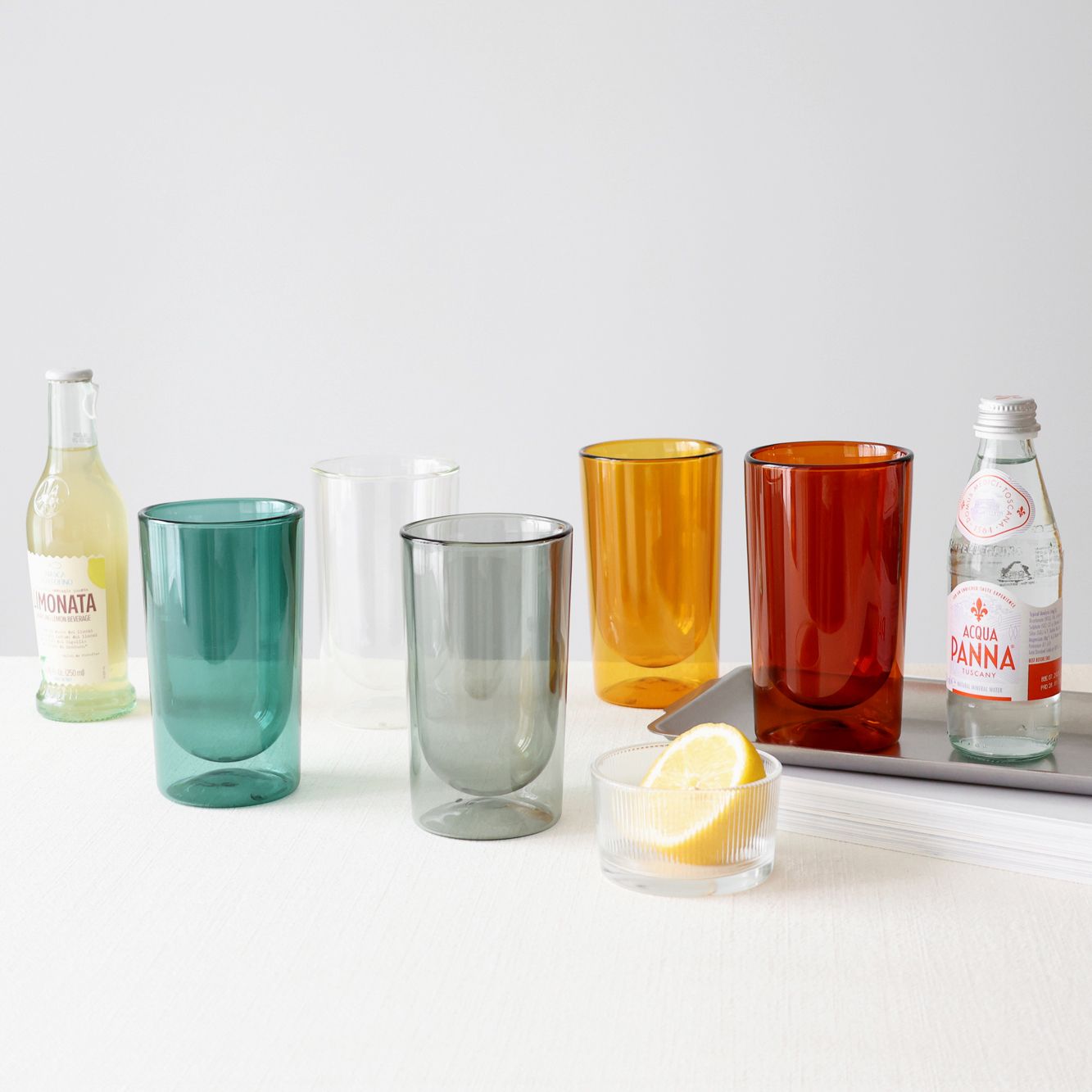 [2P세트] 카모메키친 글로우 더블 글라스 이중유리컵 430ml
