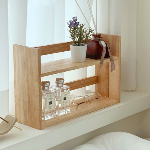 내추럴 감성 우드 2단 미니 양념 선반장