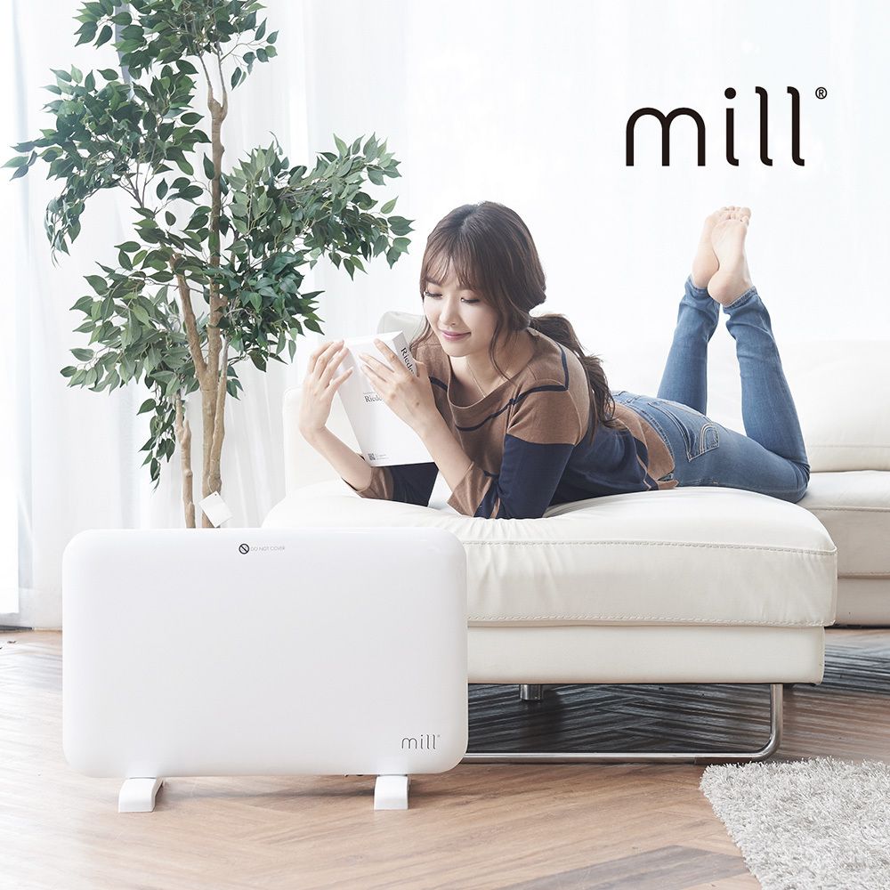 [MILL] 북유럽 슬림 전기컨벡터 히터 온풍기 MILL1200MK(3~5평/이동식스탠드/벽걸이)
