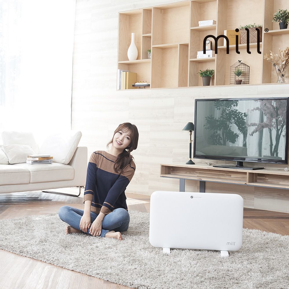[MILL] 북유럽 슬림 전기컨벡터 히터 온풍기 MILL1200MK(3~5평/이동식스탠드/벽걸이)