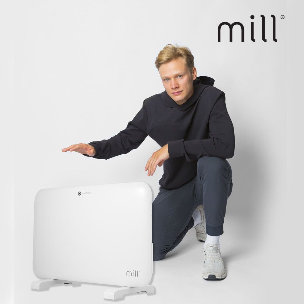 [MILL] 북유럽 슬림 전기컨벡터 히터 온풍기 MILL1200MK(3~5평/이동식스탠드/벽걸이)