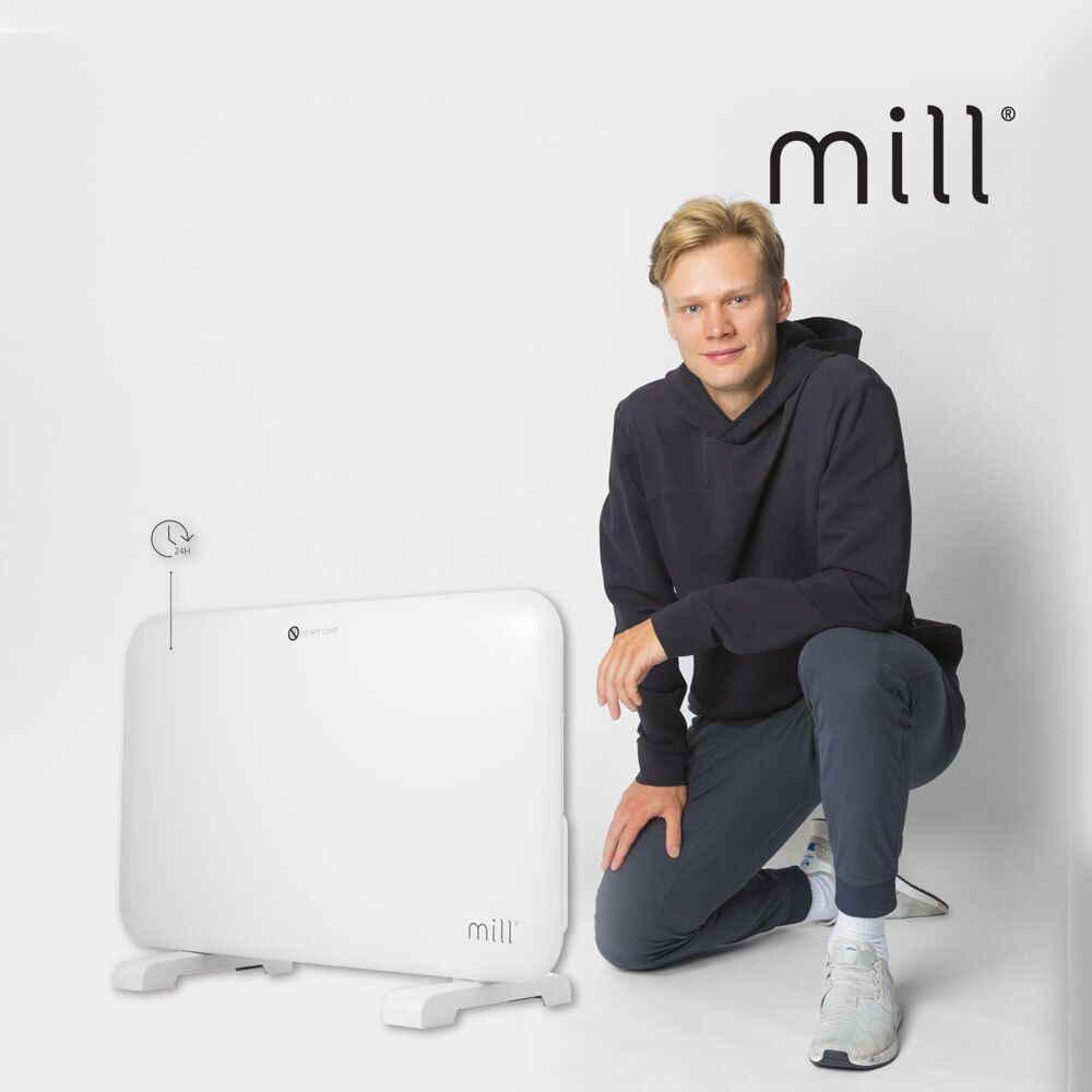 [MILL] 북유럽 슬림 전기컨벡터 히터 온풍기 MILL1200PT(3~5평/이동식스탠드/벽걸이/타이머)