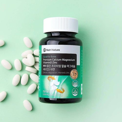 뉴트리네이처 뼈에 좋은 프리미엄 칼슘 마그네슘 비타민D 아연 (3개월분)