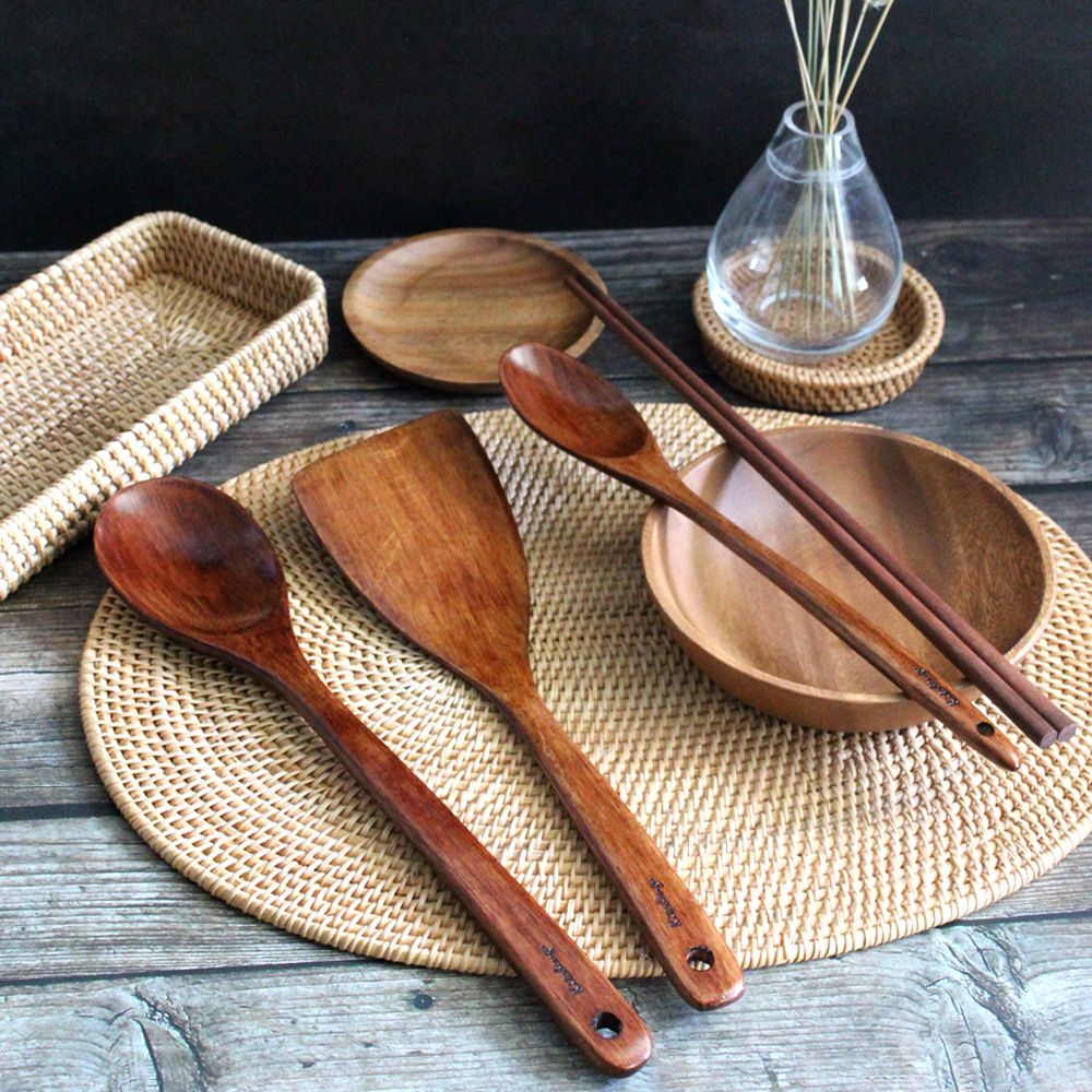 옻칠 나무조리도구 원목 튀김 나무젓가락 긴젓가락 4종세트