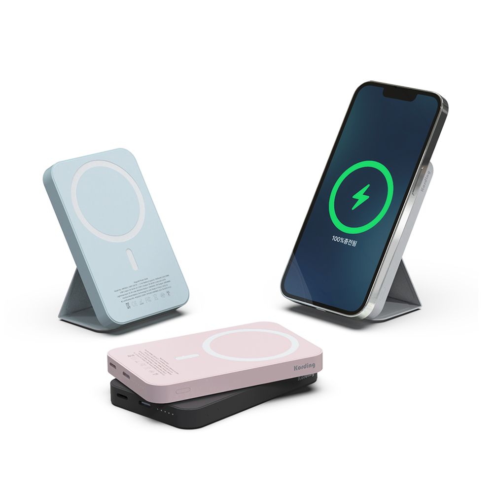 [코딩] 맥파워 아이폰 고속 무선 충전 맥세이프 보조배터리 5000mAh KMPB05