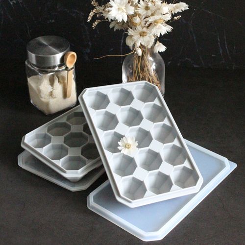 실리콘 8각 얼음틀 사각얼음 얼음트레이 15구 그레이 2P