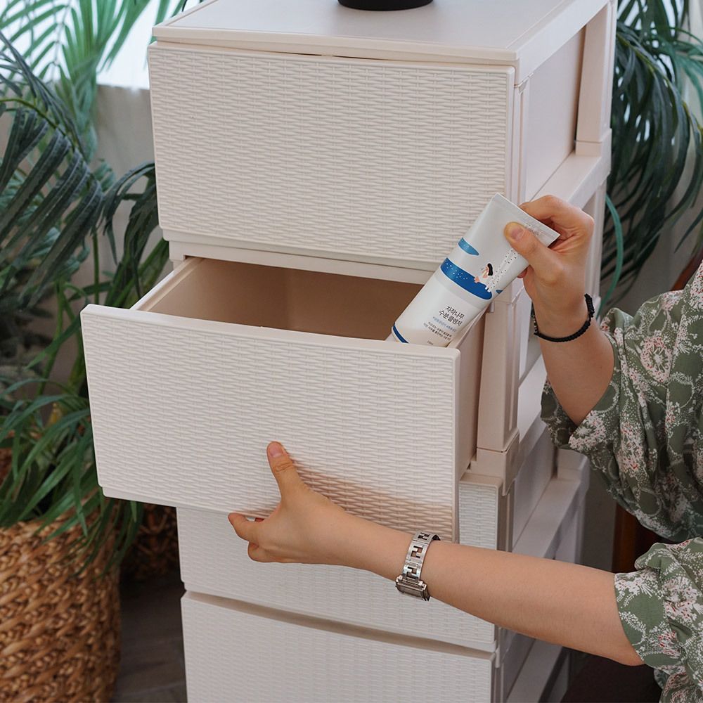 [보노하우스] 가든 라탄 서랍장 일반형 5단 플라스틱 수납장
