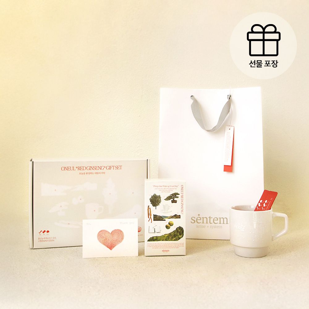 [축하,응원] 오늘홍삼 30포 + 루틴머그 1P 선물세트 (+기프트카드,레시피북) / 쓰지 않고 달콤한 데일리 홍삼스틱