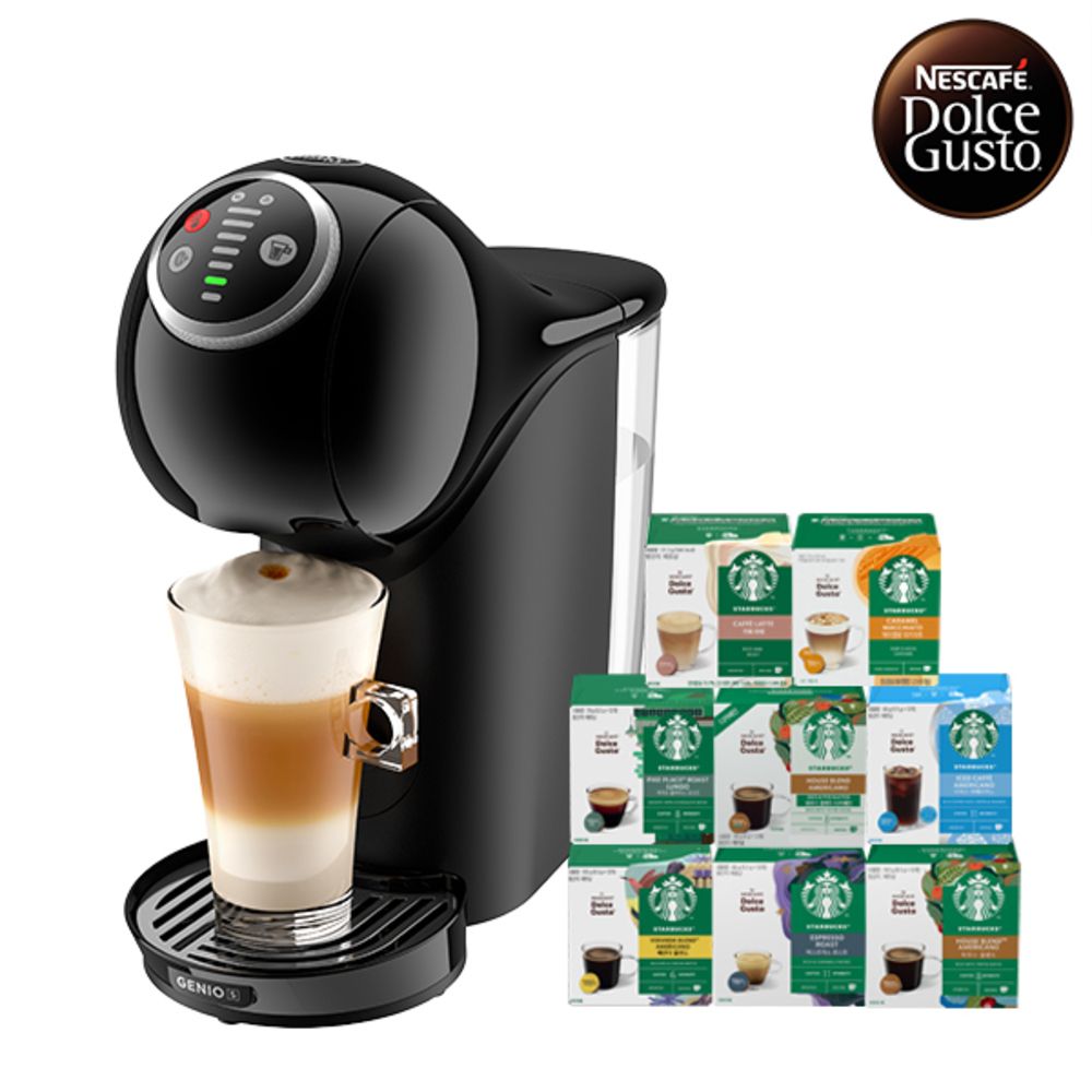 [돌체구스토] 커피머신 지니오S 플러스 + 12입 스타벅스 커피캡슐 1박스 (8종 택1)