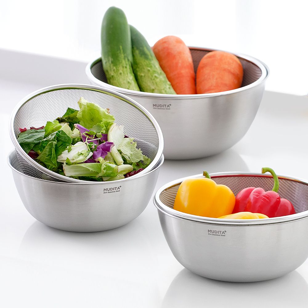 [리본제이] 무디타 올스텐 믹싱볼 & 채반 혼합 세트 19cm+22cm+24cm