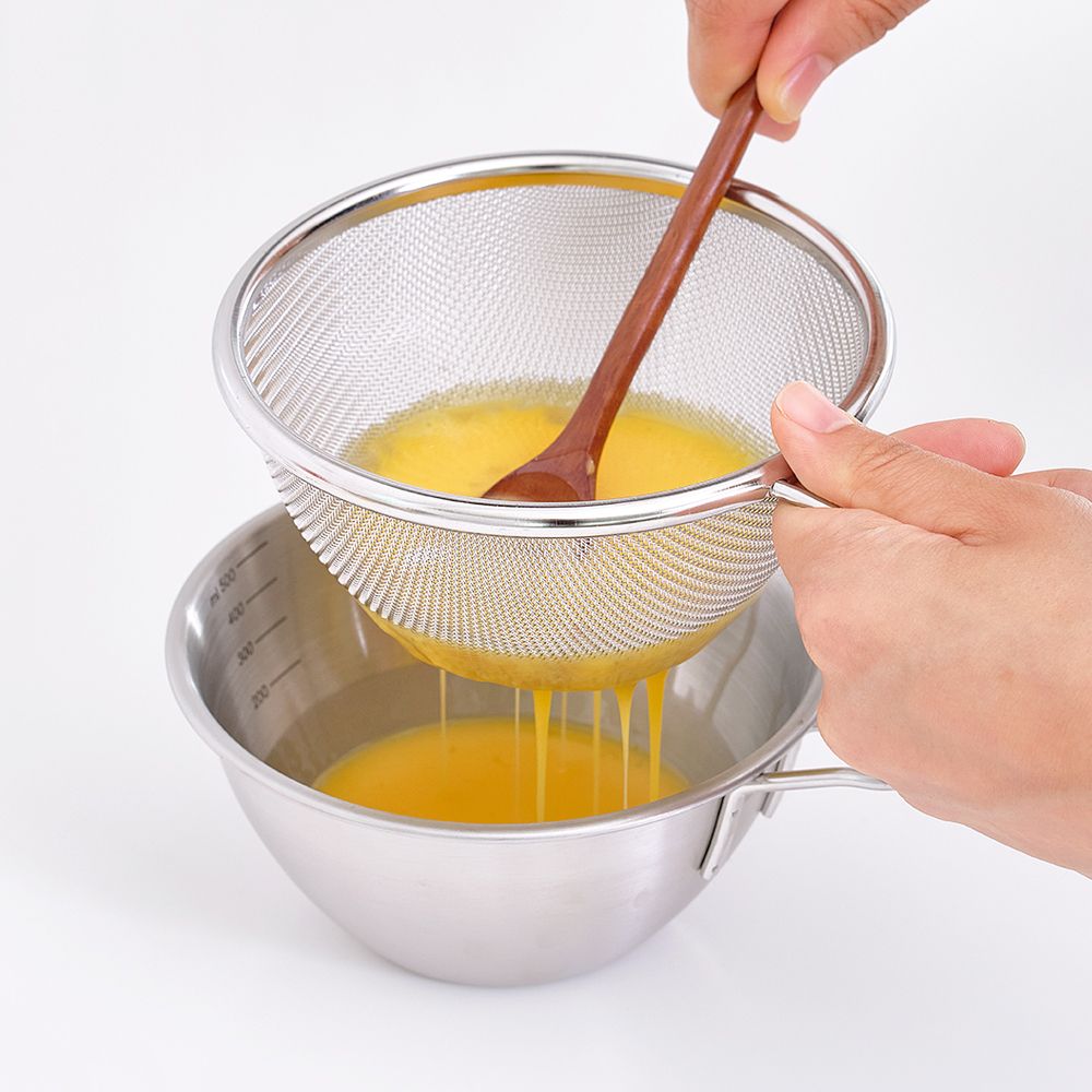 [리본제이]스테인리스 뉴 미니 숏핸들 믹싱볼 채반 세트 13cm / 500ml 과일 야채 바구니 채망 계량컵