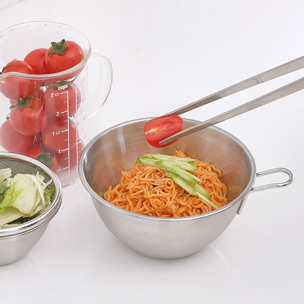 [리본제이]스테인리스 뉴 미니 숏핸들 믹싱볼 채반 세트 15cm / 700ml 과일 야채 바구니 채망 계량컵