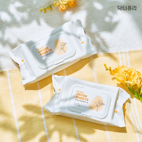 닥터퓨리 건조기시트 섬유유연제 드라이시트 80매 (파우더향, 프리지아향)