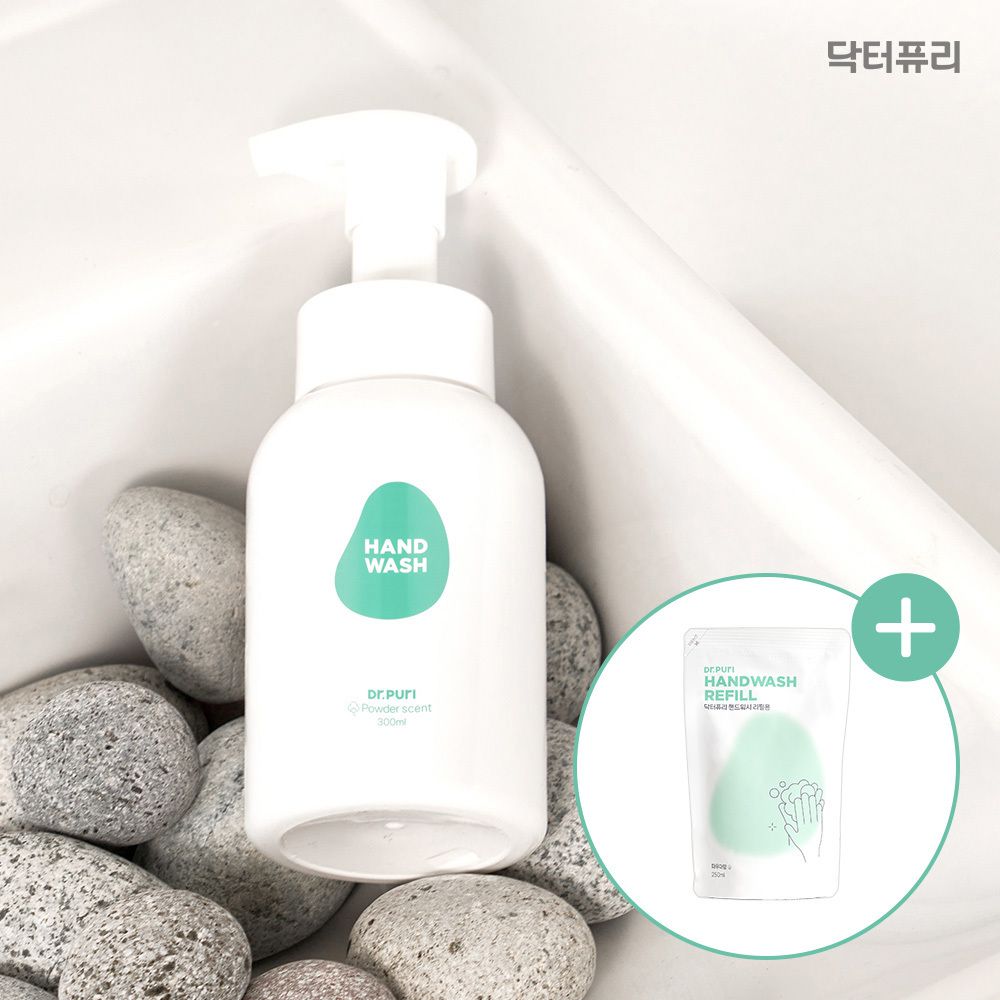 [리필 1개 증정] 닥터퓨리 온가족 거품형 핸드워시 300ml x 2개 (파우더향)
