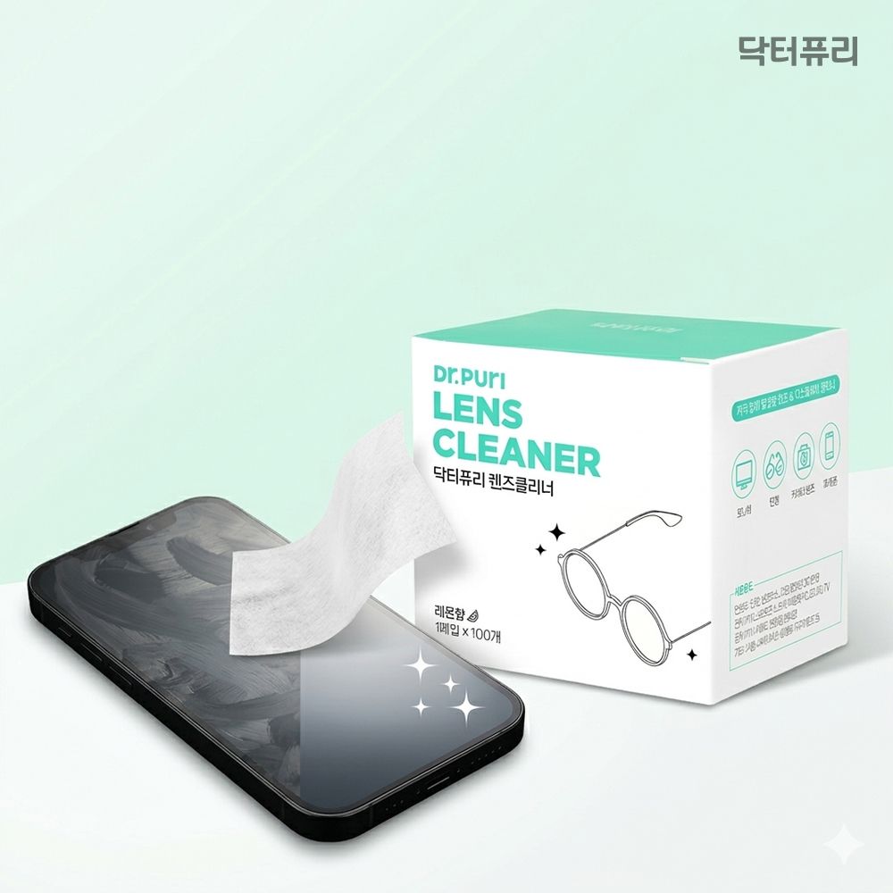 닥터퓨리 흠집없는 프리미엄 렌즈·액정 클리너 100매 / 200매 레몬향