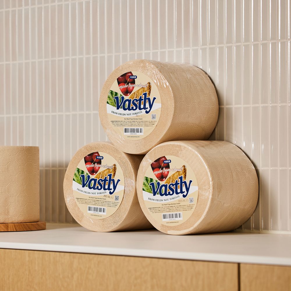 바스틀리 밀짚 글루프리 대용량 2겹 점보롤 키친타올 510매