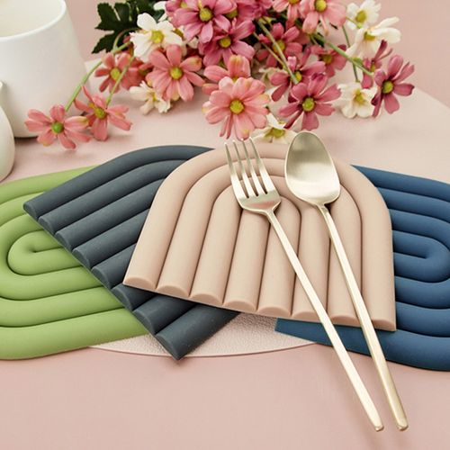 실리콘 예쁜 무지개 냄비 찻잔 컵 뚝배기 받침 티코스터