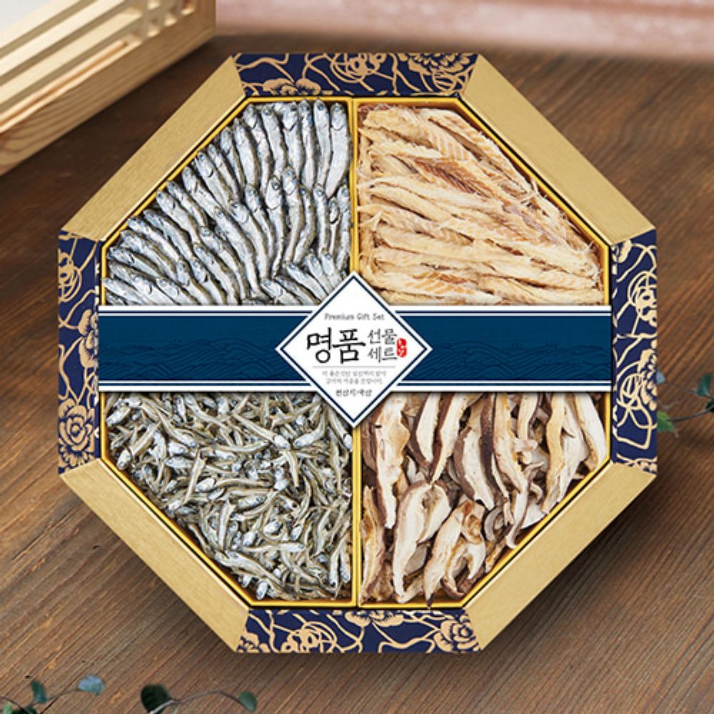 [해풍내음] 팔각 한지함 멸치,황태,표고 1호