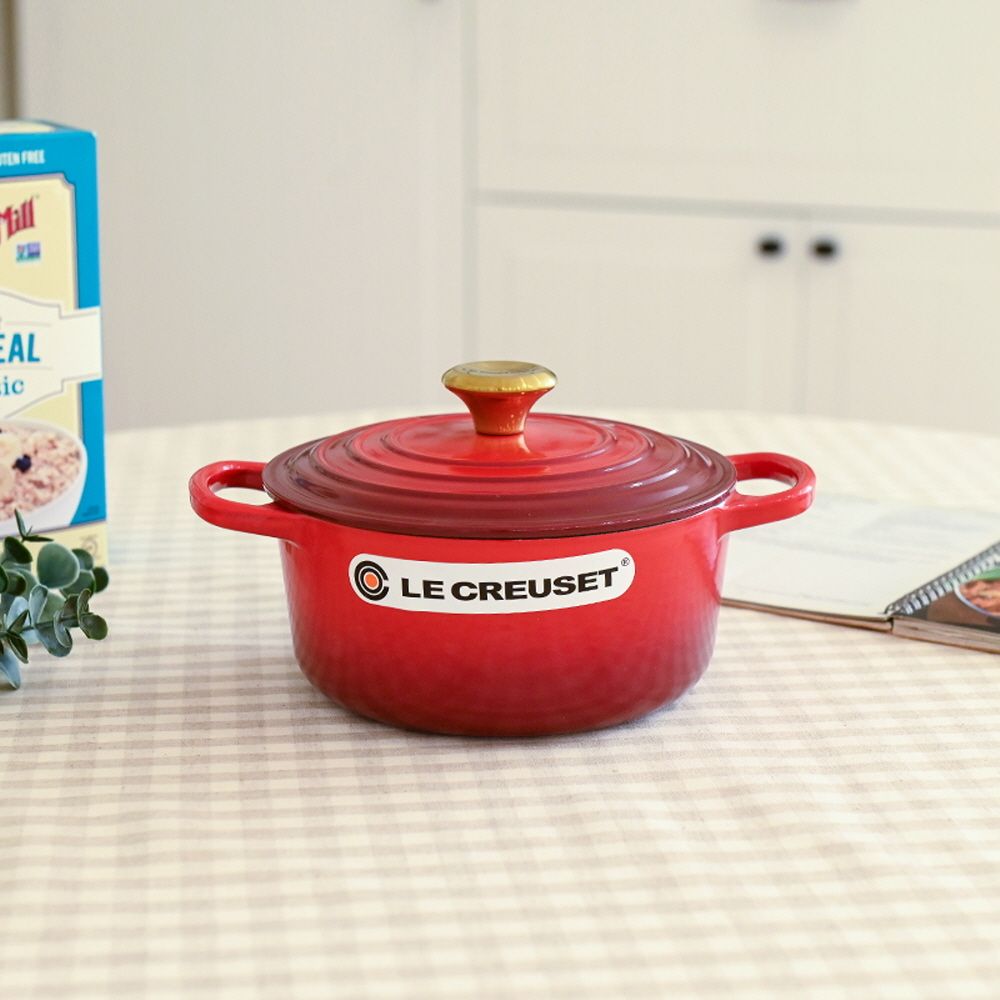 [르크루제] 북유럽 시그니처 원형냄비 18cm - 레드(골드)