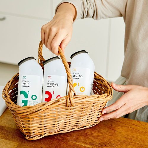 레인보우샵 삼총사 시그니처 톡톡이 세트 (베이킹소다 프리미엄 500g + 구연산 프리미엄 400g + 과탄산소다 프리미엄 500g)