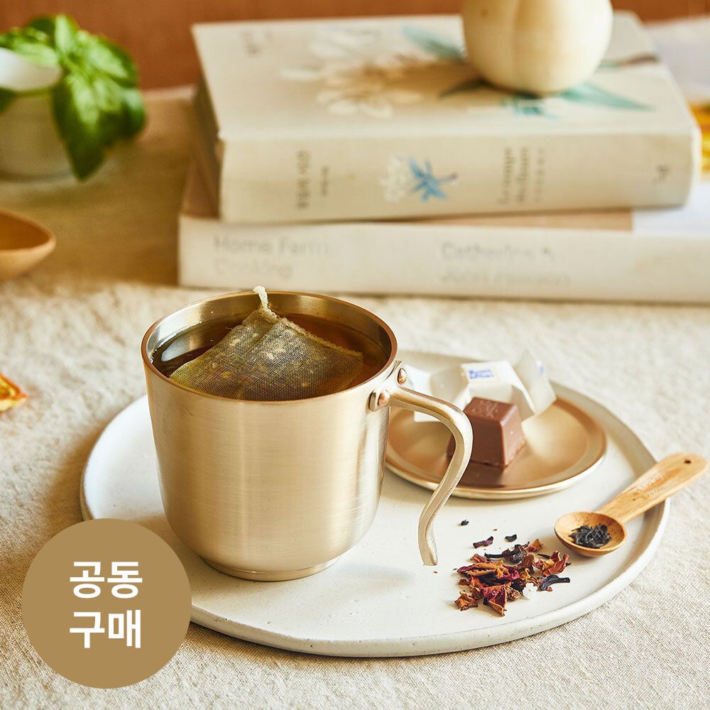 [공동구매] 항균 효과 99.9%! 놋담 방짜유기 뚜껑머그컵