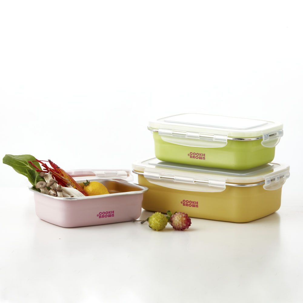 [쿠키브라운] 스텐 밀폐용/ 김치통 세트 5종 (택1)