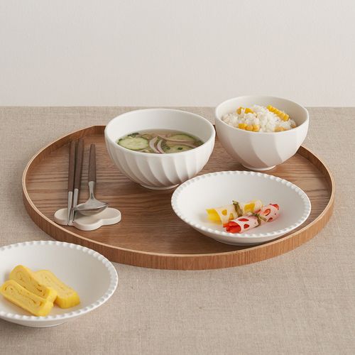 100% 국내 생산 모던한 화이트 도자기 식기