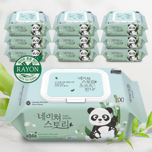 소프트판다 대용량 아기물티슈 엠보싱 캡형 100매X10팩 / 20팩 (추가할인)