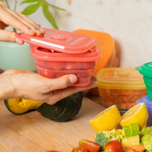 푸쉬락(지켜락) 600ml 접이식 실리콘 용기 (6color)