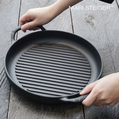 무쇠 주물 그릴팬 26cm (유리뚜껑포함)