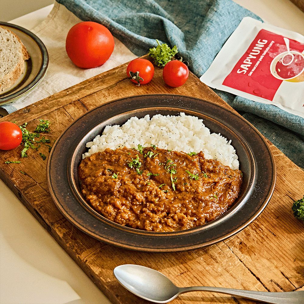 햇양파 가득! 사평 저수분 키마카레 3종+드라이짜장 1종 