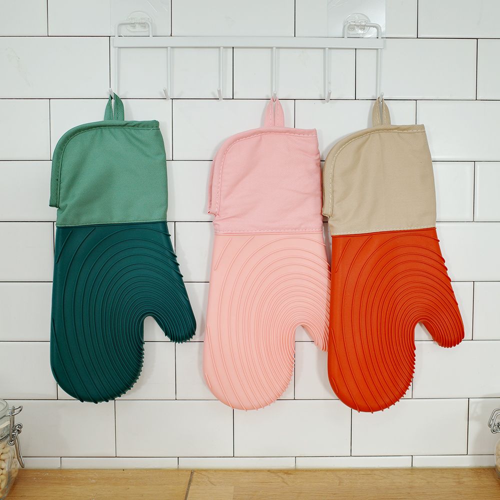 [부엌다옴] 실리콘 주방 오븐장갑 대 (그린/오렌지/핑크라벤더)