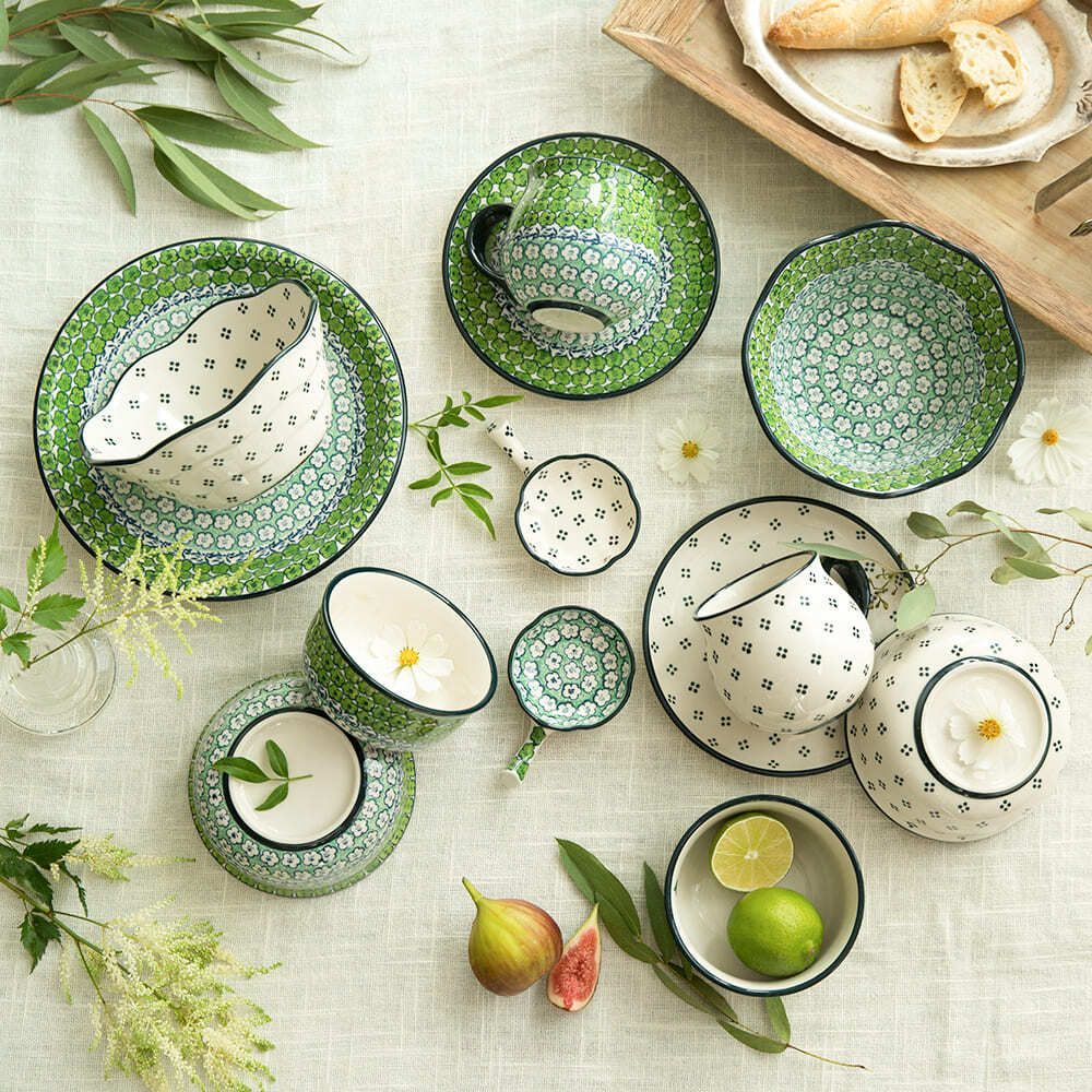 [파뷔에] 폴 그린화이트 14P 홈세트 접시 그릇