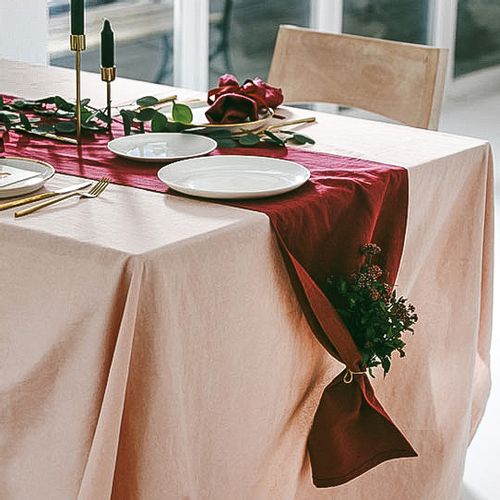 코즈 린넨 테이블러너 (레드)