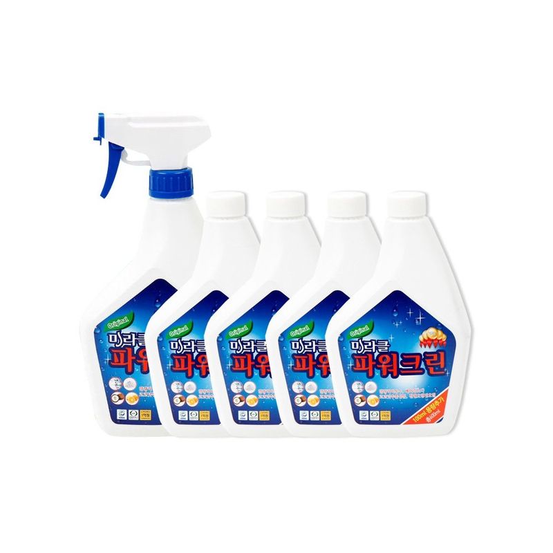 파워크린 다용도 살균 세정제 600ml 5개 + 분무기 1개