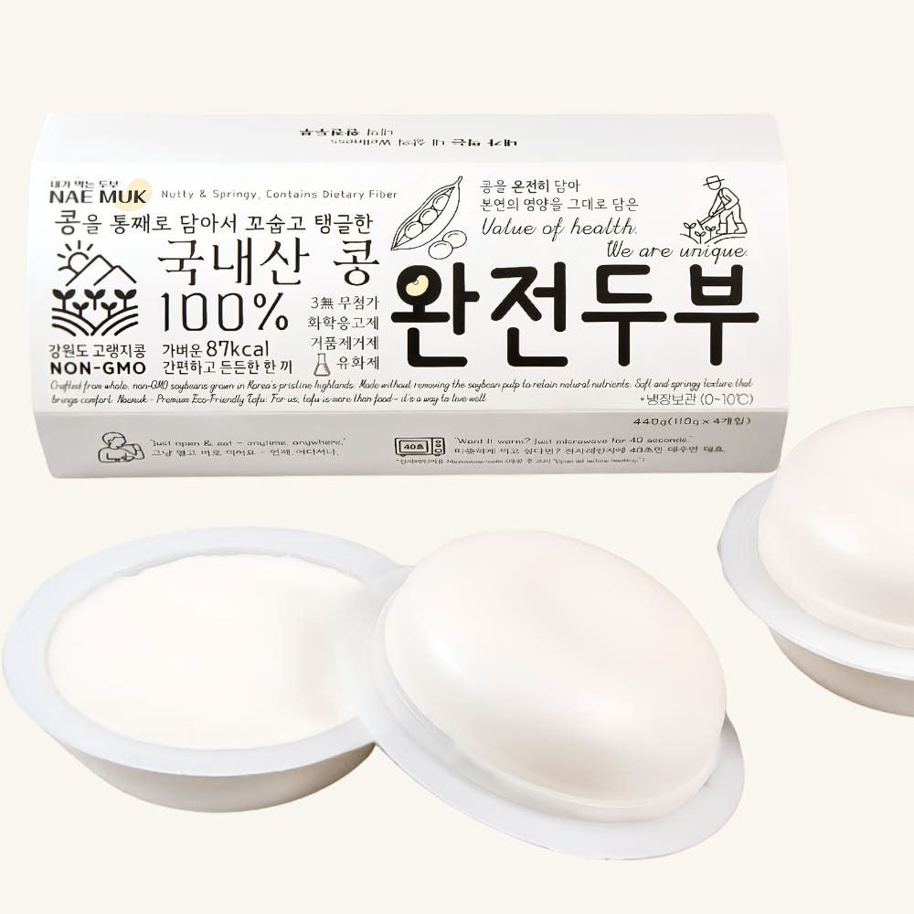 [알뜰한특가] 내먹 완전두부 고단백 110g×4개입 (강원도 고랭지콩 100%)