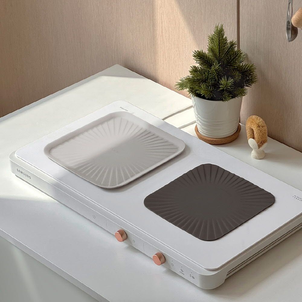 [엠지엠씨] 플루딕 넘침방지 냄비 받침 인덕션 보호 매트 2P