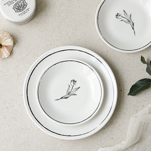 튤립 드로잉 접시 (옵션선택)