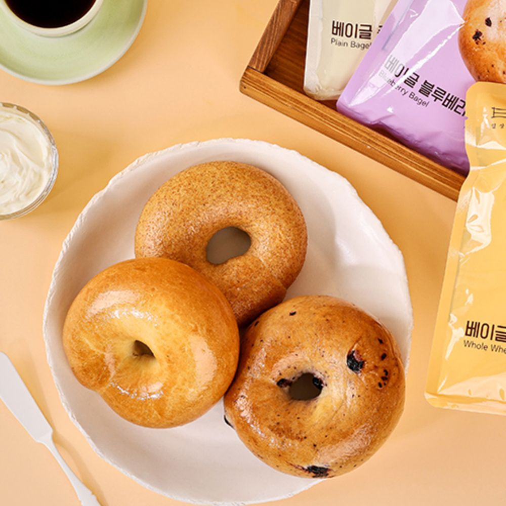 [일상적미식] 베이글 플레인/블루베리/통밀 (낱개 포장)