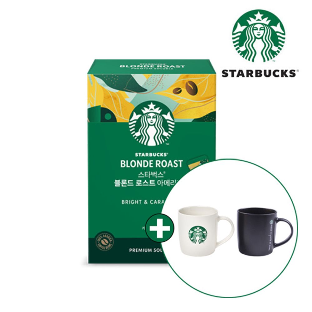[스타벅스] 블론드 로스트 아메리카노 원두커피믹스(100T) 모음전 + 스타벅스 머그컵 랜덤 증정