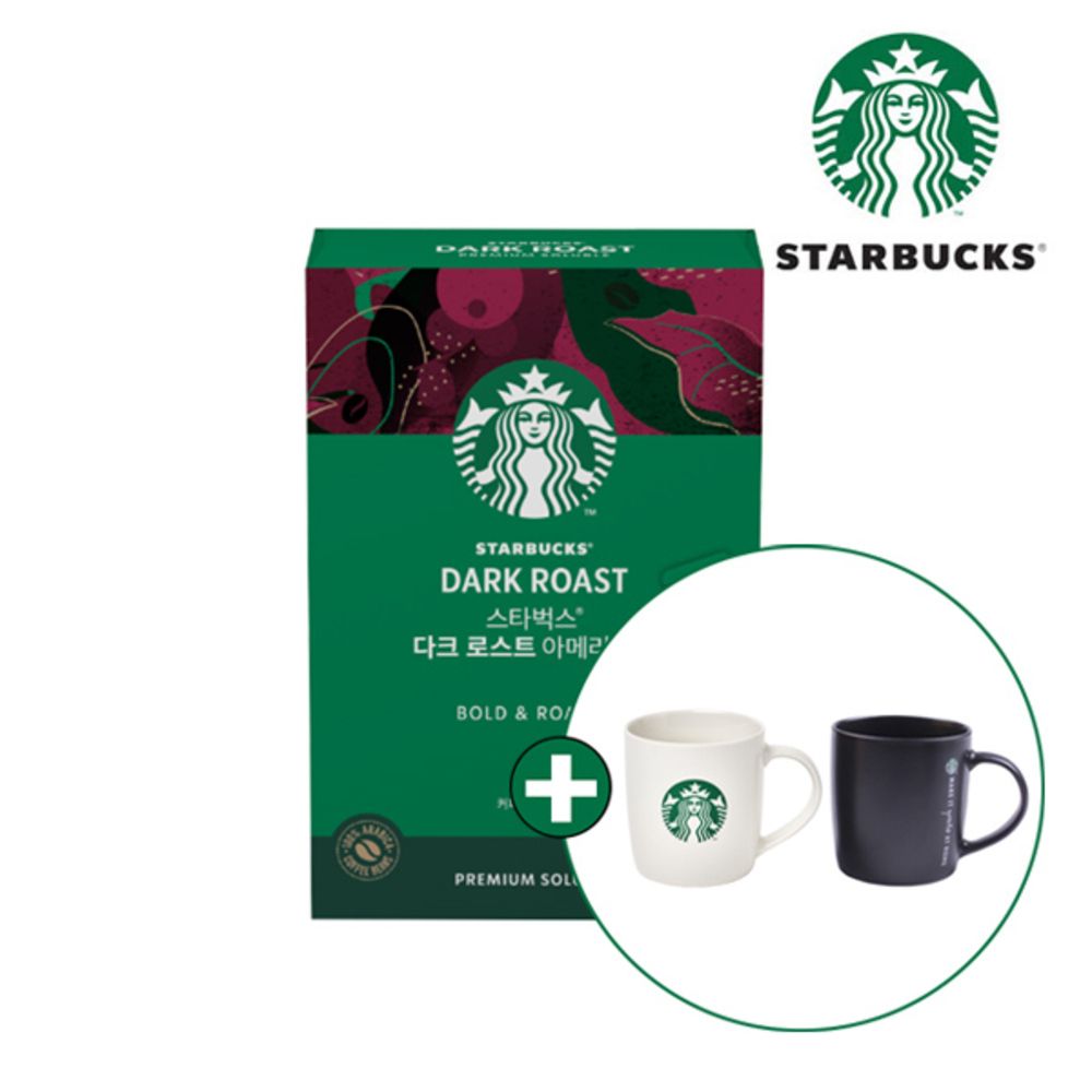 [스타벅스] 다크 로스트 아메리카노 원두커피믹스(100T) 모음전 + 스타벅스 머그컵 랜덤증정