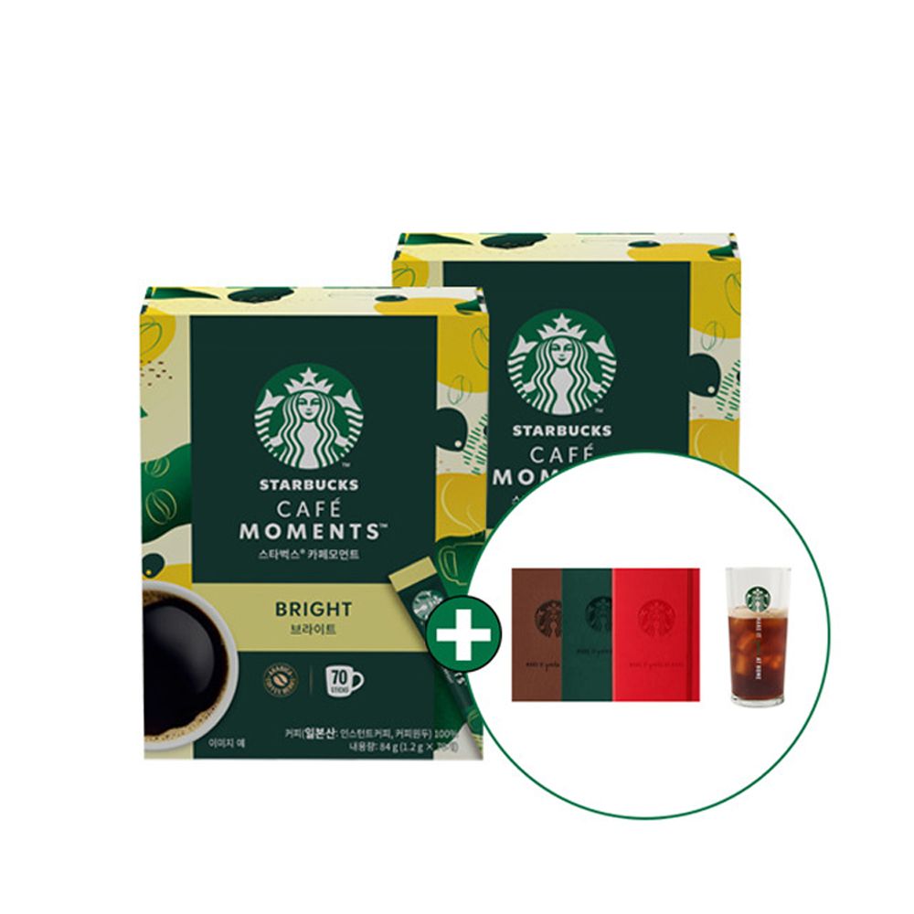 [스타벅스] 카페모먼트 브라이트 블론드 스틱 커피 (70T) 모음전 + 스타벅스 아이스컵&노트 증정