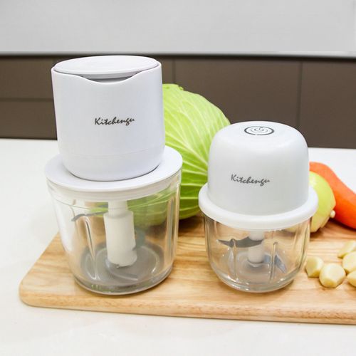 무선 유리 이유식 채소 마늘 전동 다지기 고기 야채 만능 분쇄기 300ML + 600ML 세트