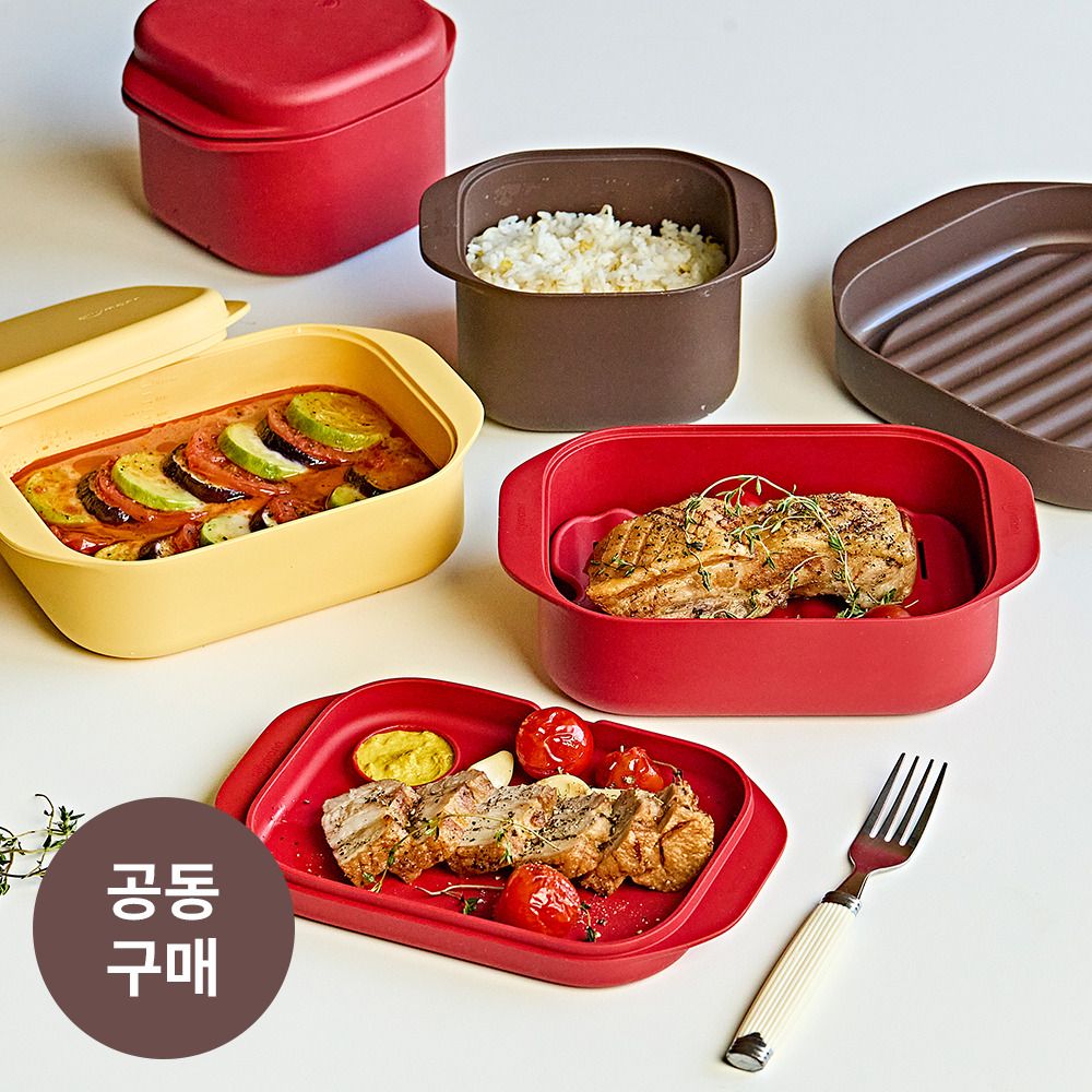 [공동구매] 조리부터 플레이팅까지 한 번에! '실리만' 이지웨이 실리콘 찜기 3종 세트