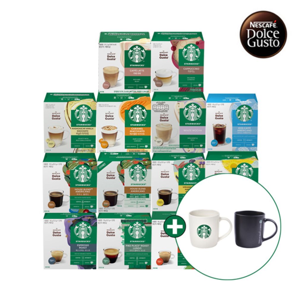 [돌체구스토] 스타벅스 12입 커피캡슐 3박스 (14종 택1) + 스타벅스 머그컵 랜덤증정